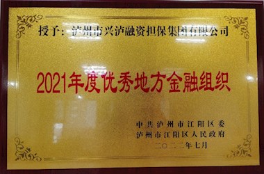 2021年度优秀地方金融组织荣誉称号