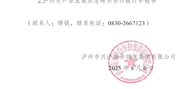 泸州市兴泸融资担保集团有限公司关于征集泸州市产业发展应急转贷2025年度合作银行的公告
